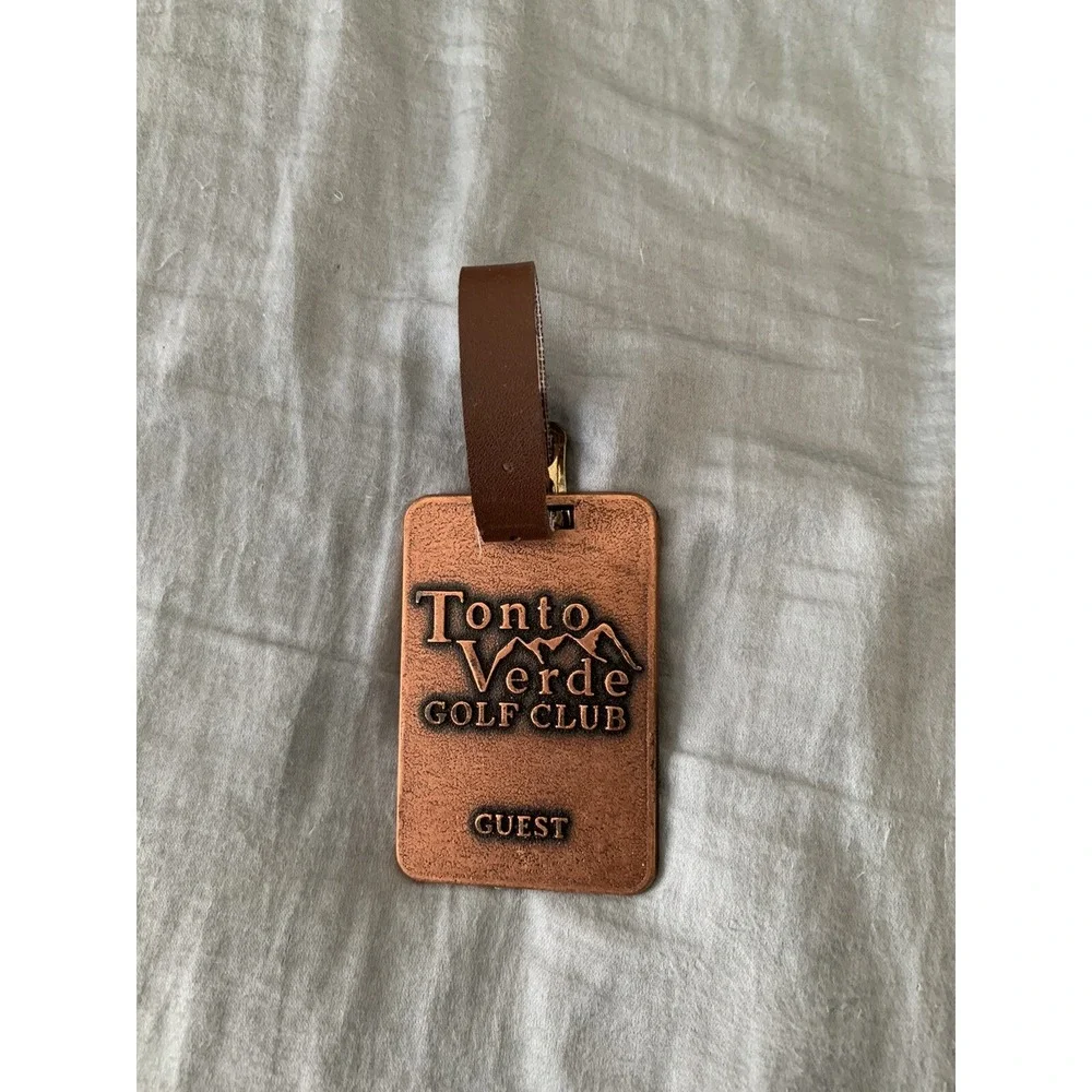 Vintage Metal Golf Club Bag Tag Tonto Verde Country Club GUEST Badge Arizona